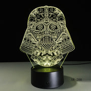 Star War Figure Darth Vader 3D Led 7 Colors Sleeping Night light Touch Senser USB Table Illusion Mood Dimming Lamp AW-200