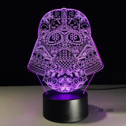 Star War Figure Darth Vader 3D Led 7 Colors Sleeping Night light Touch Senser USB Table Illusion Mood Dimming Lamp AW-200