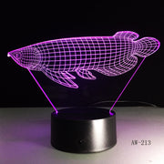 3D Simulation Arowana Fish Visual LED Night Light 7 Colors Lucky Table Lamp Decor Colorful Lighting Child Baby Toy Gifts 213