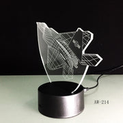 3d Led Night Light Warcraft Plane Model illusion Lampara Kids Gift Fighter Decorative Light Warplane Table Lamp Bedside AW-214