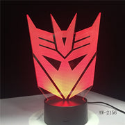 3D Optimus Prime Character Boy Gift Transformers Mask Illusion Desk Table RGB Led Night Light Colorful Lamparas Lamp AW-2156