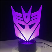3D Optimus Prime Character Boy Gift Transformers Mask Illusion Desk Table RGB Led Night Light Colorful Lamparas Lamp AW-2156