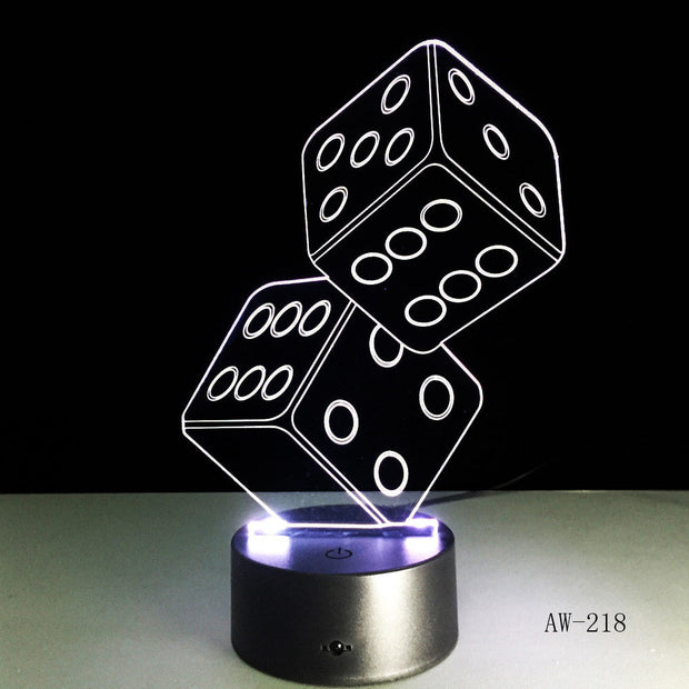 3D LED USB Lamp Magician Decoration TEXAS Hold EM Dice Spades Playing Card 7 Colors Changing RC Night Light Dropship Aw-218