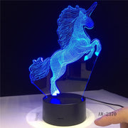 Horse Model 3D LED Lamp Small Night Light 7 Color Change USB Touch Switch Indoor Atmosphere Lamp Bedroom Decoration Li AW-2370