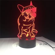 Cute Dog Illusion 3D Led Lamp LED 7 Color Change Touch Led 3D Night Light Kids Lampara Baby Sleeping Party Decor Light AW-2390