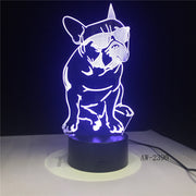 Cute Dog Illusion 3D Led Lamp LED 7 Color Change Touch Led 3D Night Light Kids Lampara Baby Sleeping Party Decor Light AW-2390