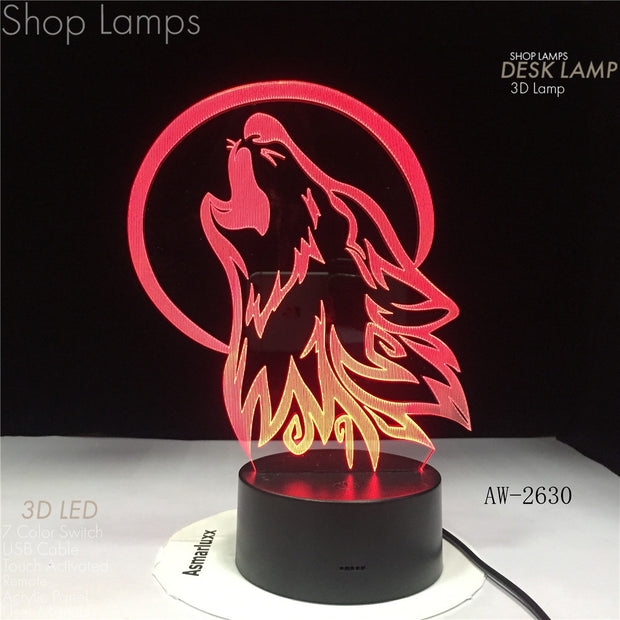 Wolf 3D Lamp