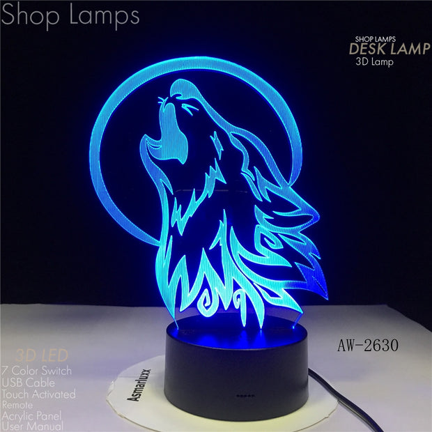 Wolf 3D Lamp