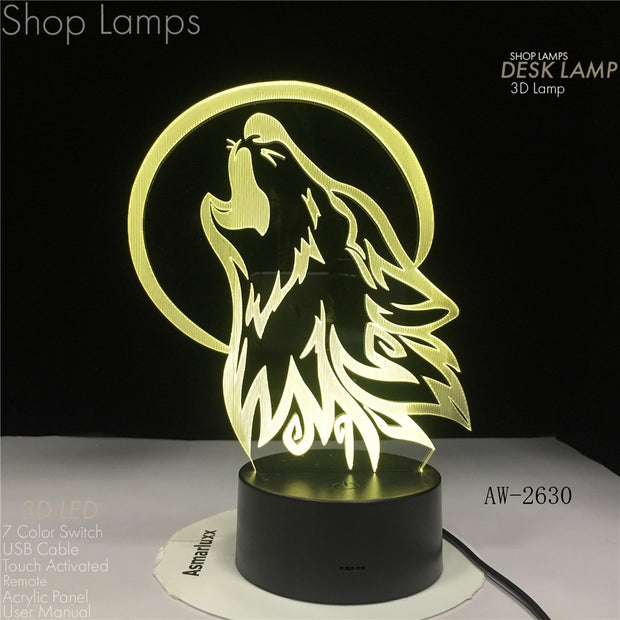 Wolf 3D Lamp
