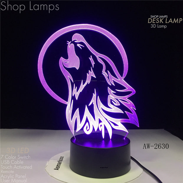 Wolf 3D Lamp