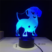 Dog Cute Baby Bedroom Lamps Night Light Cartoon Plastic Sleeping LED Kids 3D Lamp Nightlight with 7 Colors Bedroom Deco AW-2658