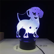 Dog Cute Baby Bedroom Lamps Night Light Cartoon Plastic Sleeping LED Kids 3D Lamp Nightlight with 7 Colors Bedroom Deco AW-2658