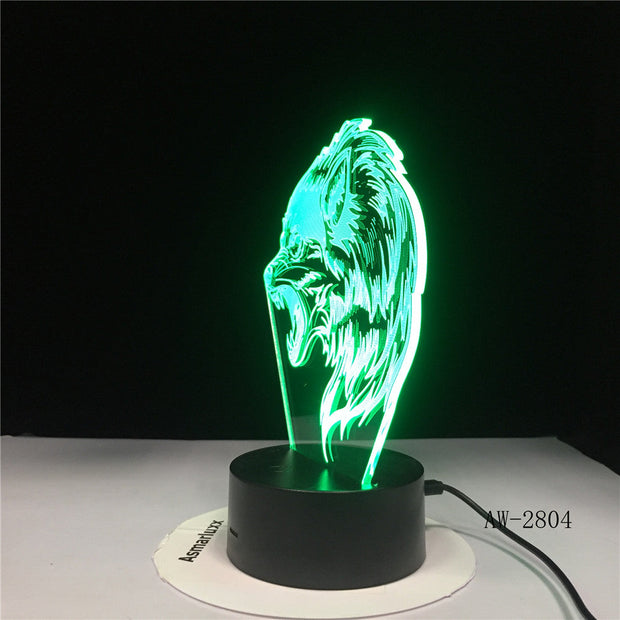 Fierce Wolf 3D Lamp