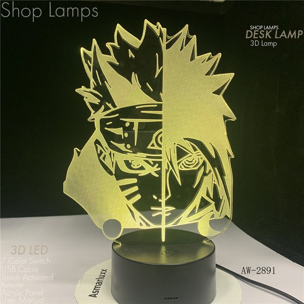 Naruto X Sasuke 3D Lamp