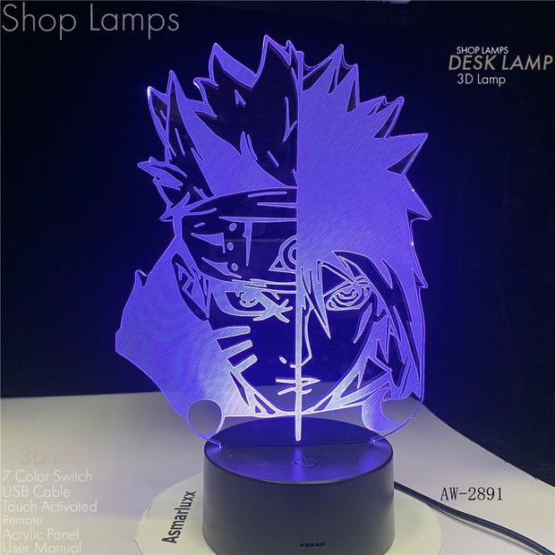 Naruto X Sasuke 3D Lamp
