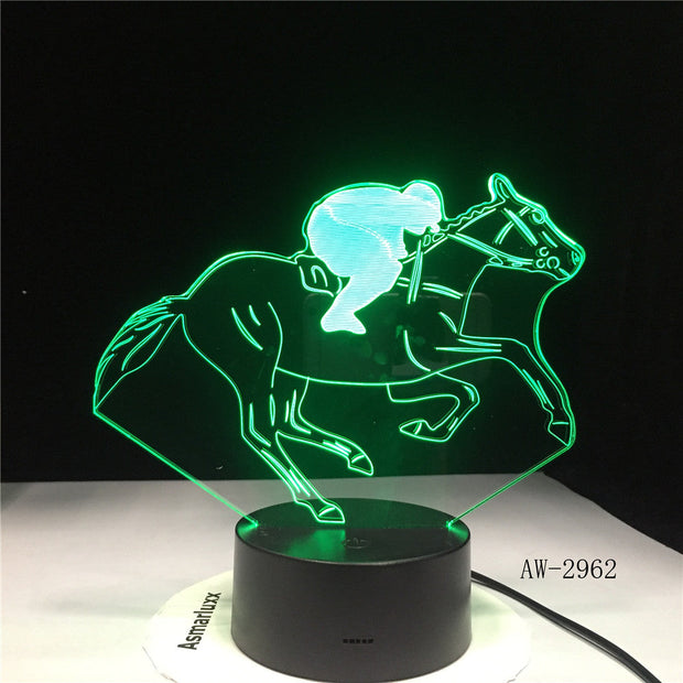 Horse Racing 3D Lamp