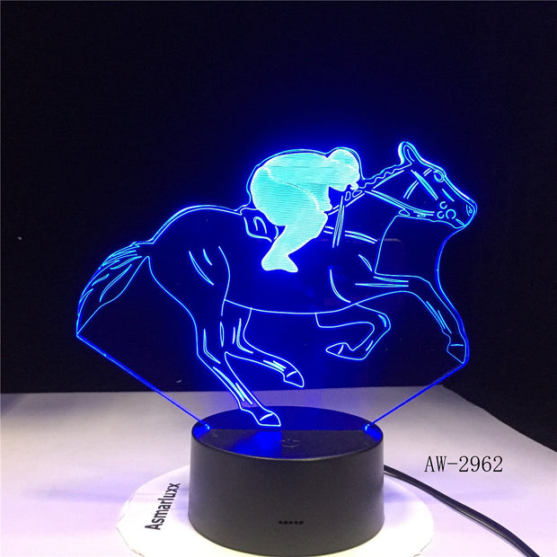 Horse Racing 3D Lamp