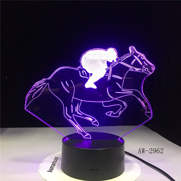 Horse Racing 3D Lamp