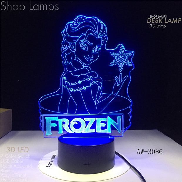 Elsa 3D Lamp