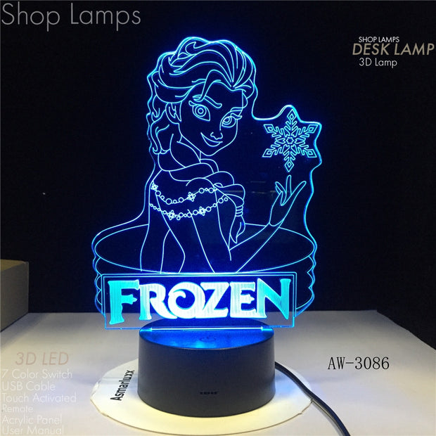Elsa 3D Lamp