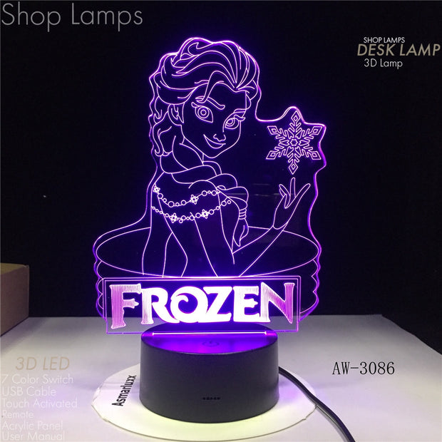 Elsa 3D Lamp