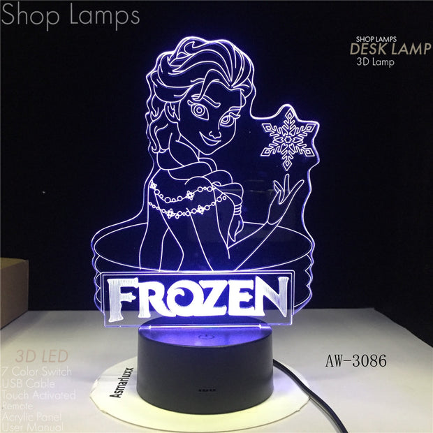 Elsa 3D Lamp