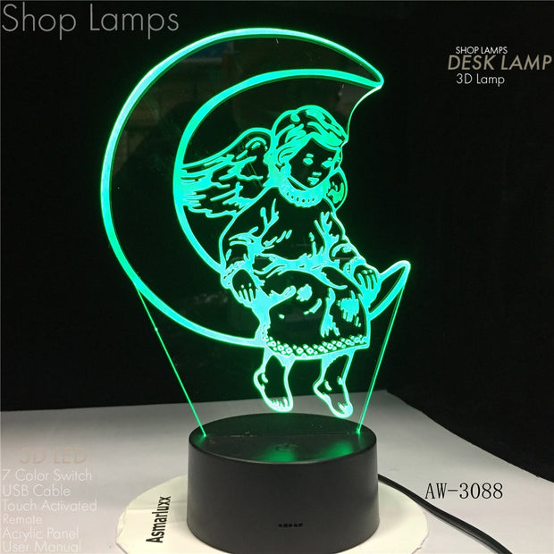 Moon Girl 3D Lamp