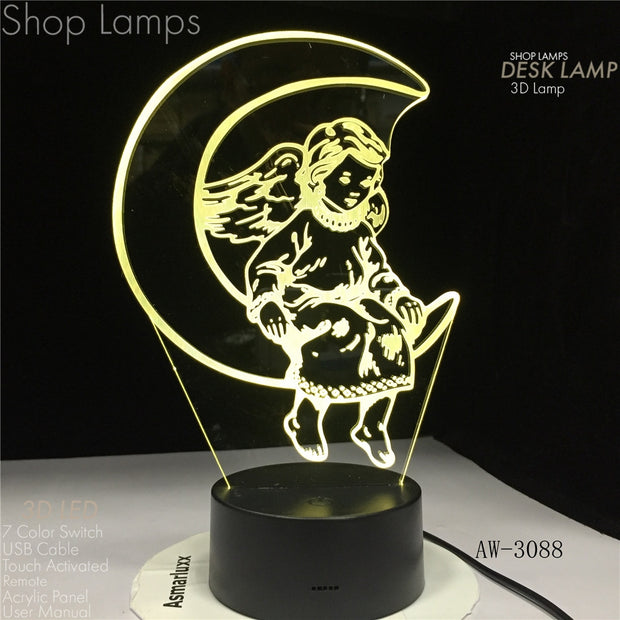 Moon Girl 3D Lamp