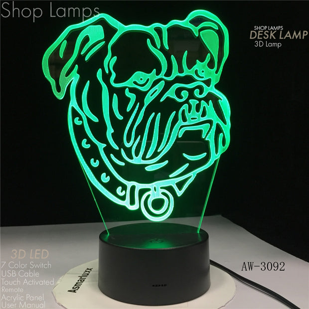 Bulldog 3D Lamp