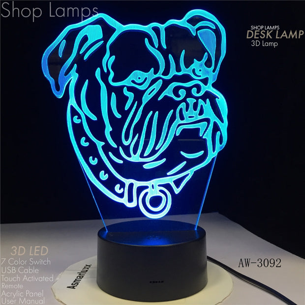 Bulldog 3D Lamp