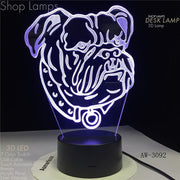 Bulldog 3D Lamp