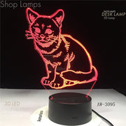 Sitting Kitty 3D Lamp