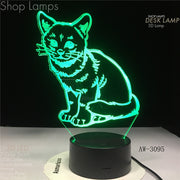 Sitting Kitty 3D Lamp