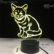 Sitting Kitty 3D Lamp