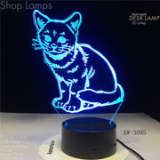 Sitting Kitty 3D Lamp