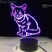 Sitting Kitty 3D Lamp