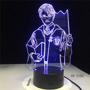 3D Harry Potter Night Light Hogwarts Discoloration Magic School LED Lamp Luminaria Bedroom Decor Linternas Table Lamp AW-3192