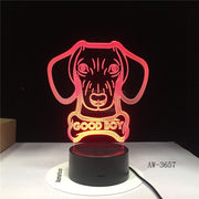 Hot 3D Night Lamp lovely Big Ears Dog Animal Cartoon 7 Color Change USB Desk Lamp Bedroom Light Friends Kids Birthday G AW-3657