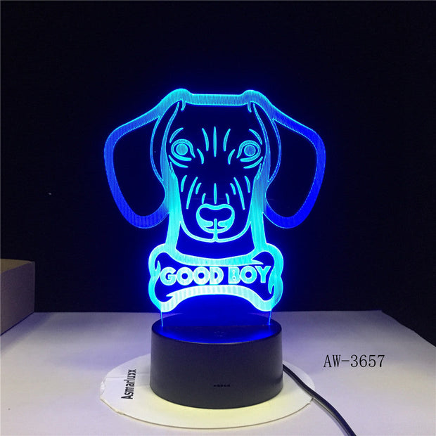 Hot 3D Night Lamp lovely Big Ears Dog Animal Cartoon 7 Color Change USB Desk Lamp Bedroom Light Friends Kids Birthday G AW-3657