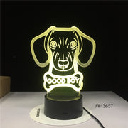 Hot 3D Night Lamp lovely Big Ears Dog Animal Cartoon 7 Color Change USB Desk Lamp Bedroom Light Friends Kids Birthday G AW-3657