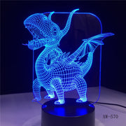 Dinosaur 3D LED Lamp Cartoon Animal Table Desk Lamp Children Kids Bedroom Decor Sleeping Night Light Gift Office Light AW-570