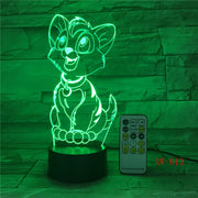 Cute Dog 3D LED Lamp Night Light Multi-colors RGBW Bulb Decorative Luminaria Birthday Gift For Friends Kids Birthday Gift AW-613
