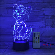 Cute Dog 3D LED Lamp Night Light Multi-colors RGBW Bulb Decorative Luminaria Birthday Gift For Friends Kids Birthday Gift AW-613