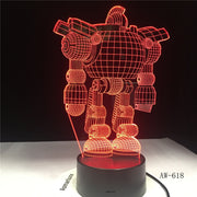 7 Colors USB Energy-saving Touch 3D LED Night lights Robot Living Bedroom Desk Table Battery Creative Gift LED Lamp AW-618