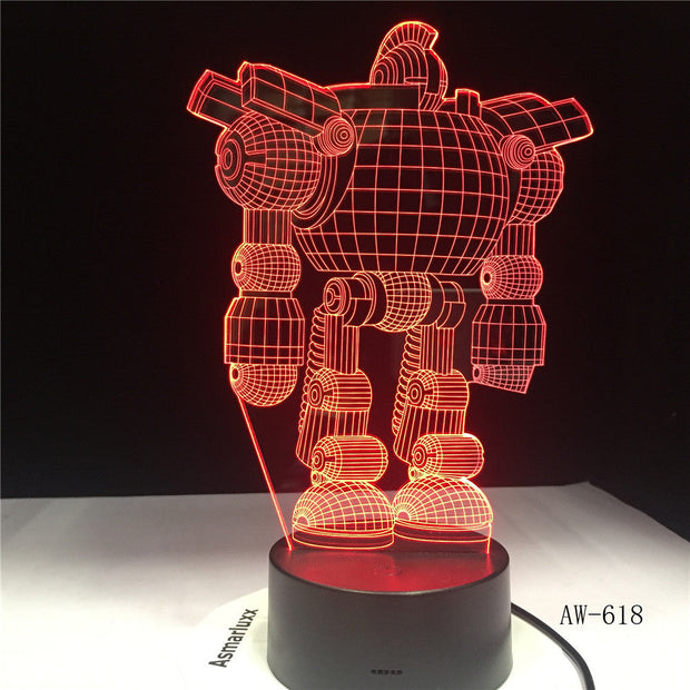 7 Colors USB Energy-saving Touch 3D LED Night lights Robot Living Bedroom Desk Table Battery Creative Gift LED Lamp AW-618