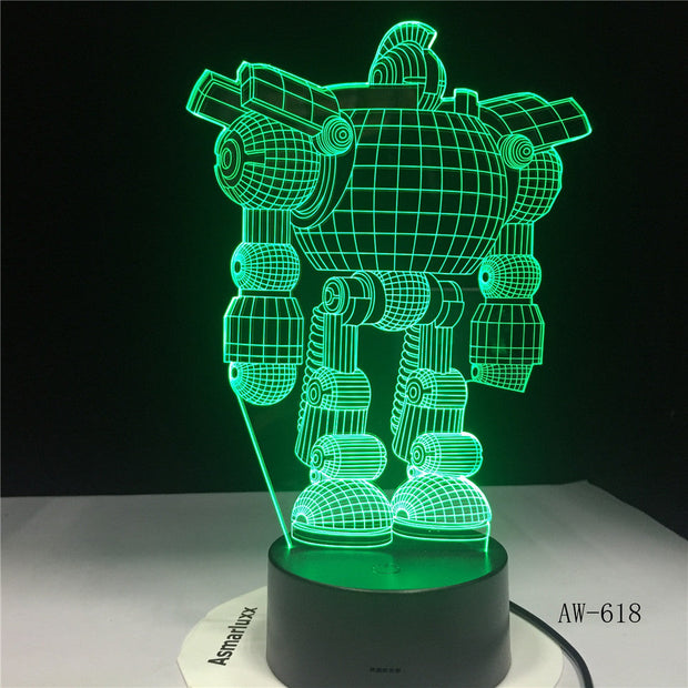 7 Colors USB Energy-saving Touch 3D LED Night lights Robot Living Bedroom Desk Table Battery Creative Gift LED Lamp AW-618