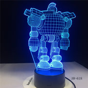 7 Colors USB Energy-saving Touch 3D LED Night lights Robot Living Bedroom Desk Table Battery Creative Gift LED Lamp AW-618