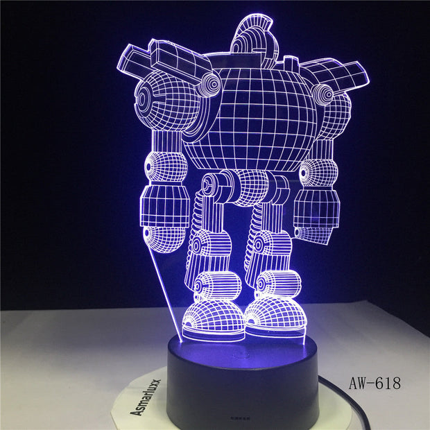 7 Colors USB Energy-saving Touch 3D LED Night lights Robot Living Bedroom Desk Table Battery Creative Gift LED Lamp AW-618