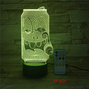 USB Acrylic Colorful Smoke Coke Expression Cartoon Night Light Bedroom Office LED Table Lamp Child Christmas Gift AW-626