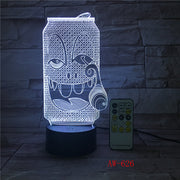 USB Acrylic Colorful Smoke Coke Expression Cartoon Night Light Bedroom Office LED Table Lamp Child Christmas Gift AW-626